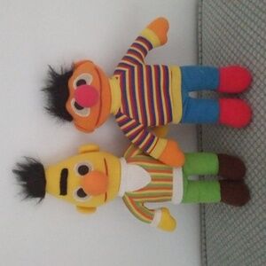1990s Playskool Sesame Street Bert & Ernie Plush Dolls